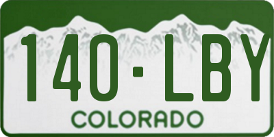 CO license plate 140LBY