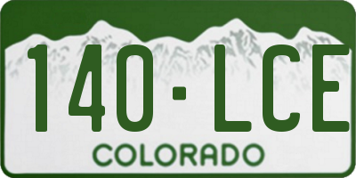 CO license plate 140LCE