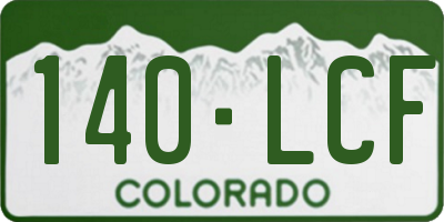 CO license plate 140LCF