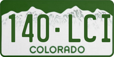 CO license plate 140LCI
