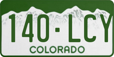 CO license plate 140LCY