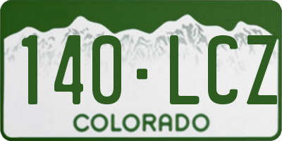 CO license plate 140LCZ