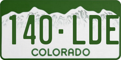CO license plate 140LDE
