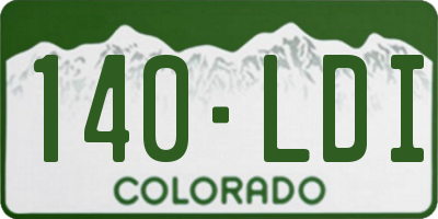 CO license plate 140LDI