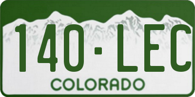 CO license plate 140LEC