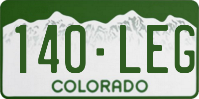 CO license plate 140LEG