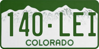 CO license plate 140LEI
