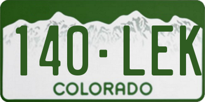 CO license plate 140LEK