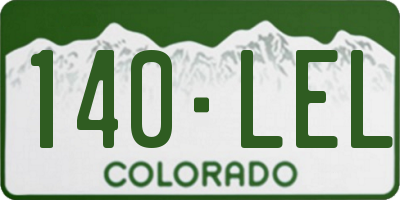 CO license plate 140LEL