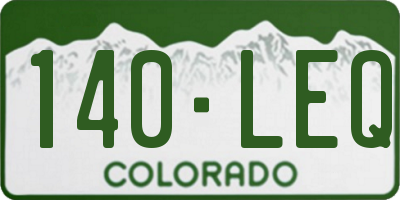 CO license plate 140LEQ