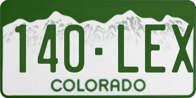 CO license plate 140LEX