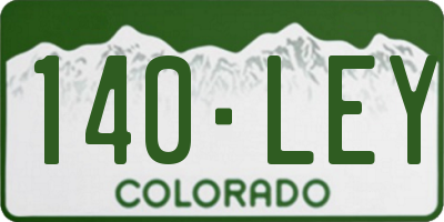 CO license plate 140LEY