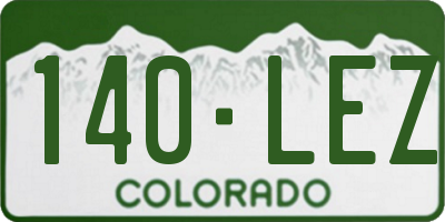 CO license plate 140LEZ