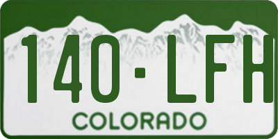 CO license plate 140LFH