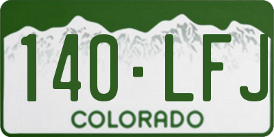 CO license plate 140LFJ