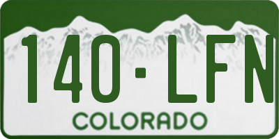 CO license plate 140LFN