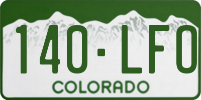 CO license plate 140LFO