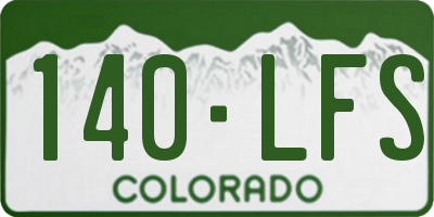 CO license plate 140LFS