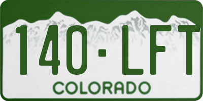 CO license plate 140LFT