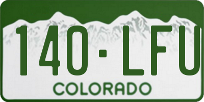 CO license plate 140LFU