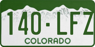 CO license plate 140LFZ