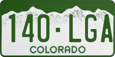 CO license plate 140LGA