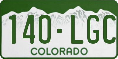 CO license plate 140LGC