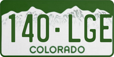 CO license plate 140LGE
