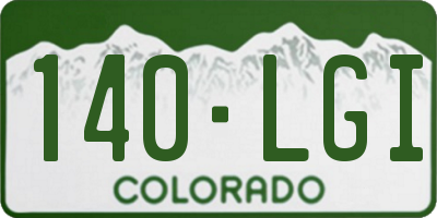 CO license plate 140LGI