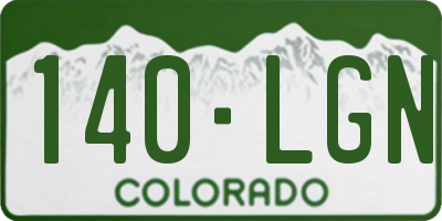 CO license plate 140LGN