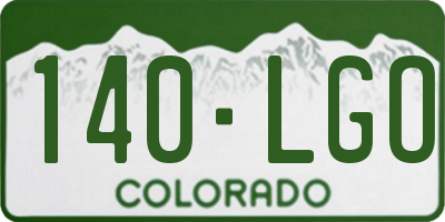 CO license plate 140LGO