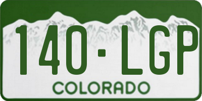 CO license plate 140LGP