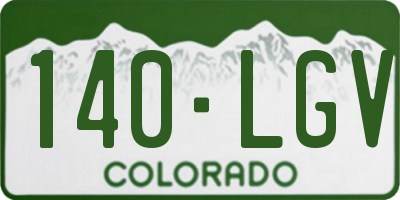 CO license plate 140LGV