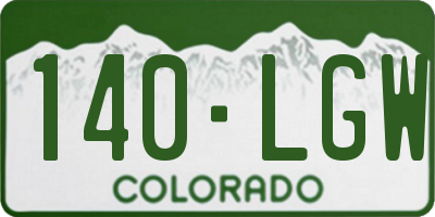 CO license plate 140LGW