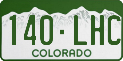 CO license plate 140LHC