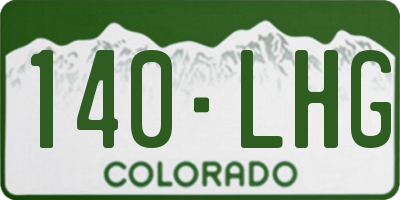 CO license plate 140LHG