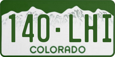 CO license plate 140LHI