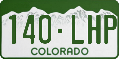 CO license plate 140LHP