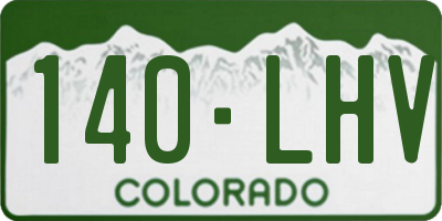 CO license plate 140LHV