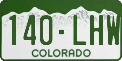 CO license plate 140LHW
