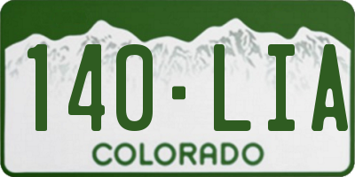 CO license plate 140LIA