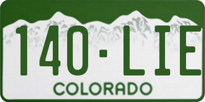 CO license plate 140LIE