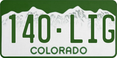 CO license plate 140LIG
