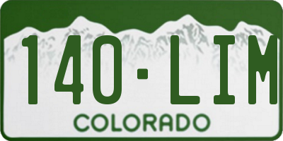 CO license plate 140LIM
