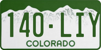 CO license plate 140LIY