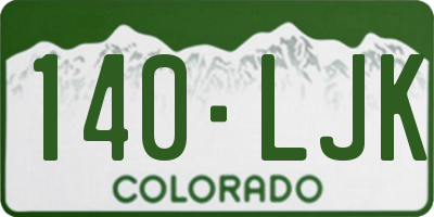 CO license plate 140LJK