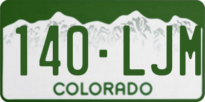 CO license plate 140LJM