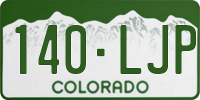 CO license plate 140LJP