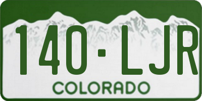CO license plate 140LJR