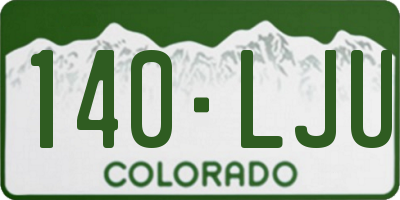 CO license plate 140LJU